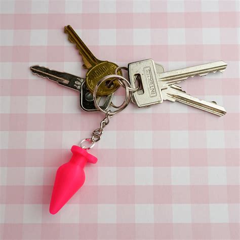 Heart Butt Plug Keychain Neon Pink Love Sex Toys Naughty Etsy