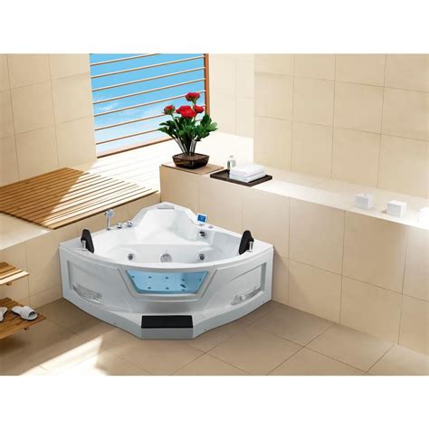 Bathtub 5 ft syniron lh white. Ariel 5 ft. Right Drain Corner Alcove Whirlpool Bathtub in ...