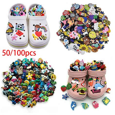 50100pcs New Mixed Random Shoe Charms Fit Crocs Bracelet For Kids Cute
