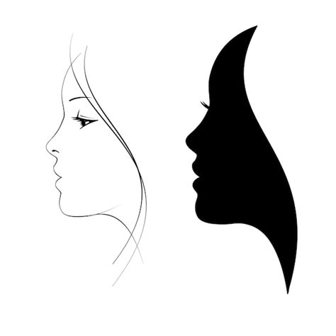 Premium Vector Female Silhouette Woman Face Profile View Beauty
