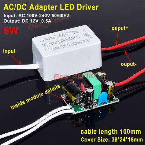 Ac Dc Converter Ac 220v 230v To Dc 12v 05a 6w Led Driver Adapter