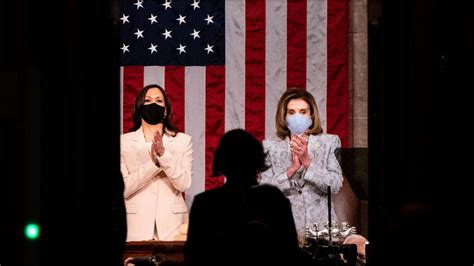 Harris And Pelosi Are First Women Behind A President At Joint Session
