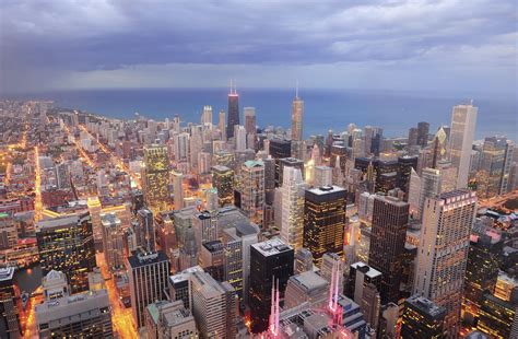 16 Illinois Aerial View Downtown Chicago Landscape Photos