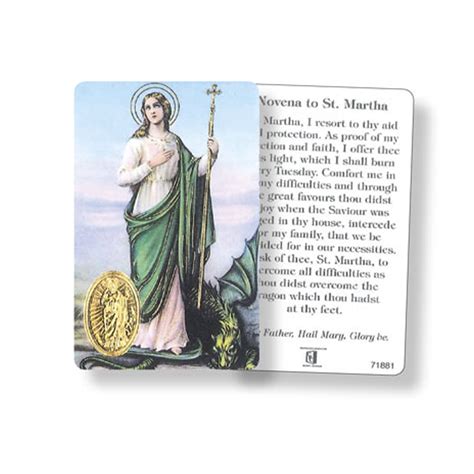 St Martha Prayer Card Ewtn Shop The Global Catholic Network