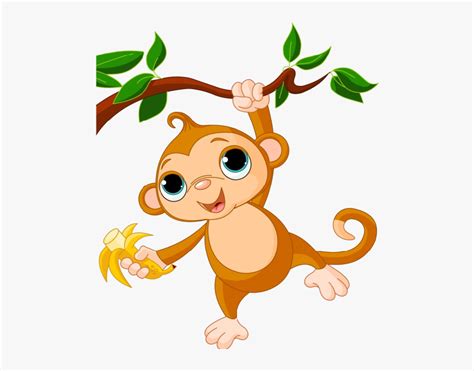 Clip Art Cute Hanging Monkey Clipart Clipart Cartoon Monkey Hd Png