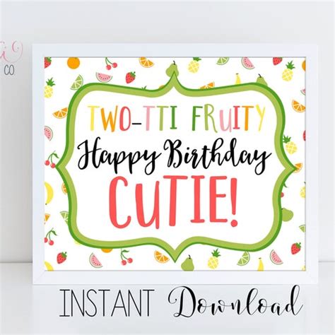 Editable Favor Tag Two Tti Frutti Birthday Tutti Fruity Party Etsy