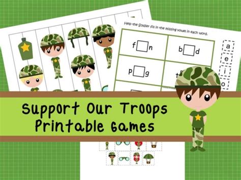 30 Printable Support Our Troops Learning Games Pre Made By Teachers