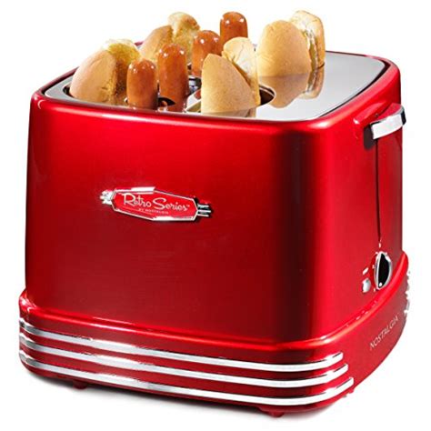 Nostalgia 4 Slot Hot Dog And Bun Toaster With Mini Tongs Hot Dog