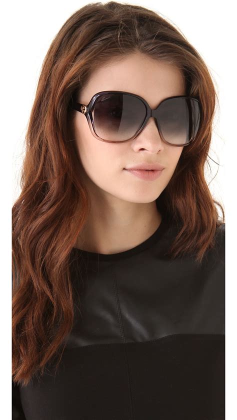 gucci oversized sunglasses in black lyst