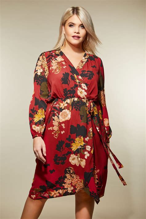 plus size dresses with sleeves long sleeve dresses yours clothing wrap dress red prom