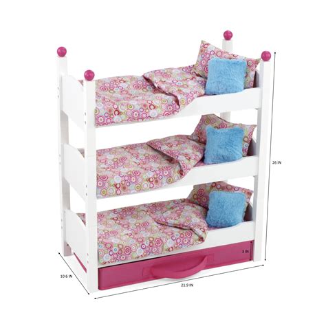 Emily Rose 18 Inch Doll Clothes Bunk 18 Doll Stackable Triple