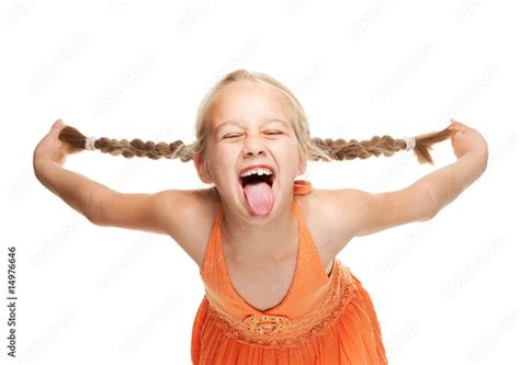 Little Girl Making Funny Face Stock Photo Adobe Stock
