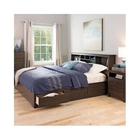 The bed comes with a structured profile and it is also perfect for small places. Platform Storage Bed King Size Drawers Frame Bookcase ...