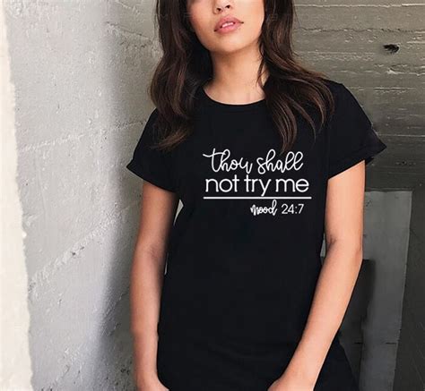 thou shalt not try me print tee shirt femme summer short sleeve o neck t shirts for women cotton