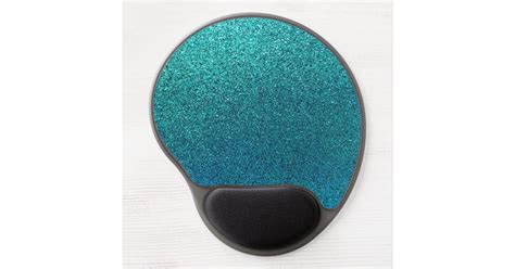 Faux Aqua Teal Turquoise Blue Glitter Background Gel Mouse Pad Zazzle