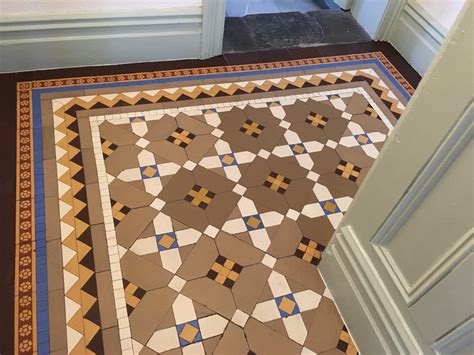Victorian Tiled Hallway Repaired And Restored In Oswestry Shropshire