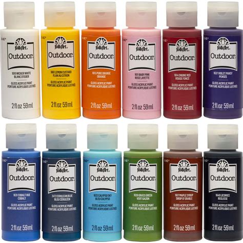 Shop Plaid FolkArt ® Outdoor™ Acrylic Paint 12 Color Set - PROMOFAOD ...