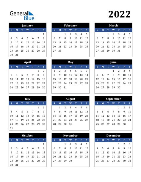 Free Printable Yearly 2022 Calendar With Holidays As Word Pdf 2022