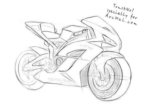 How To Draw A Motorbike Step By Step Motorcycle Drawing Bike Drawing