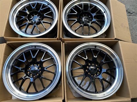 18 Rota Mxr F Magwheels 5holes Pcd 100 114 Black Polish Lip Bnew Car