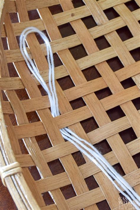 This is a great way to use up. DIY Woven Basket Wall Hanging - Casa Watkins Living