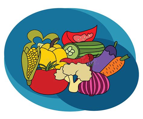 Vegetables Group Cartoon Illustration Stock Vector Illustration Of