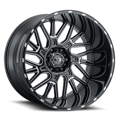 Vision Brawl 404 Wheels Rims 22x10 5x127 5x5 Gloss Black Milled 19