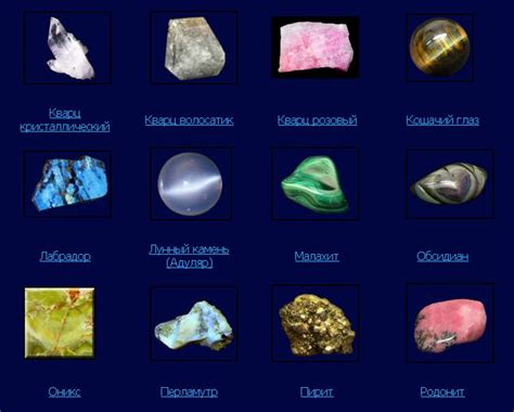 Минералы камни названия и описание фото и названия