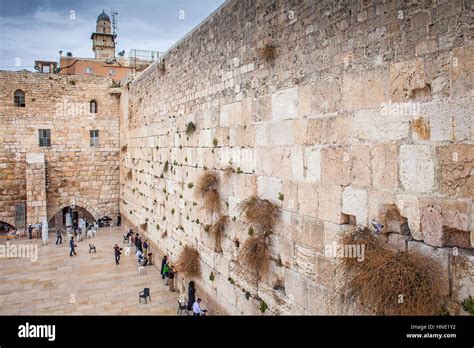 Western Wall Wailing Wall Overview Townscape Jewish Quarter Old