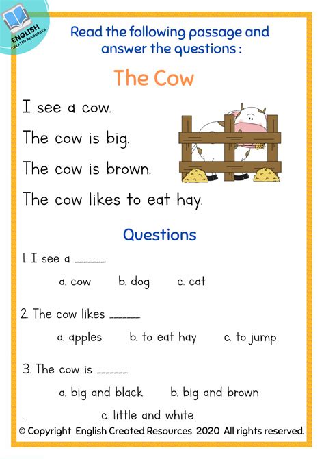 Kindergarten Reading Comprehension Part 1