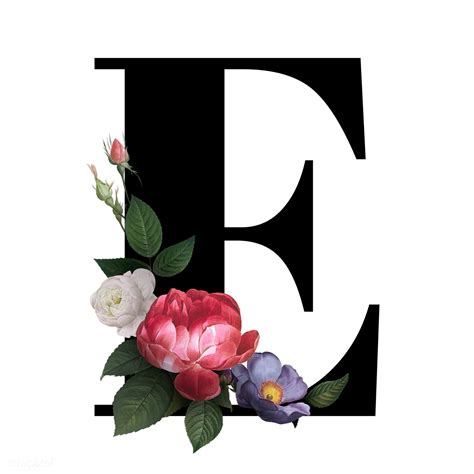 Floral Letter E Font Free Transparent Png 582942