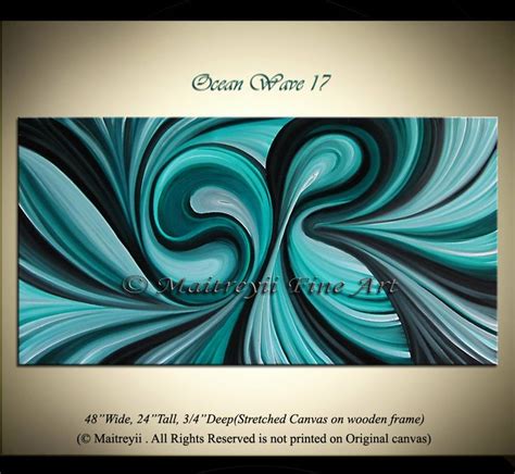 Turquoise Teal Painting Large Modern Artwork By Largeartwork