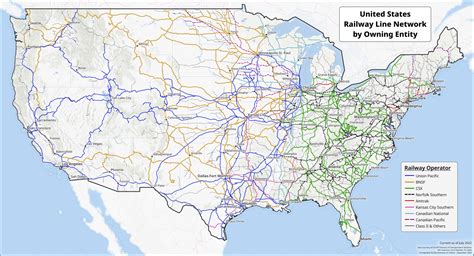 Us Rail Network Map By Line Owner Operator Maps On The Web