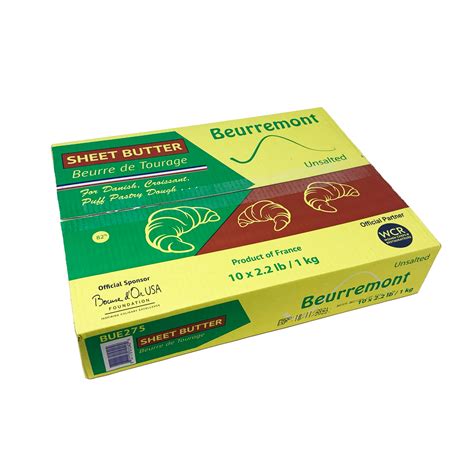 Beurremont 82 Tourage Butter In Sheets 22 Lb Box Of 10 Pastry Depot