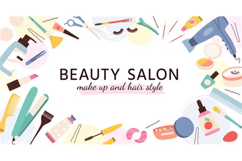 Beauty Salon Banner Poster For Hairdresser Makeup Artist And Nail Sa