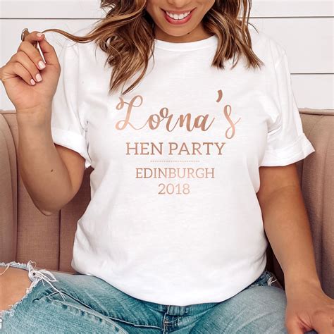 Personalised Hen Party T Shirt Rose Gold Hen Night T Shirts Etsy Uk