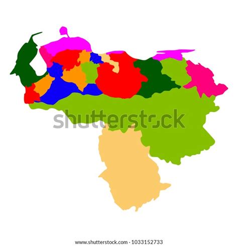 Political Map Venezuela Stock Vector Royalty Free