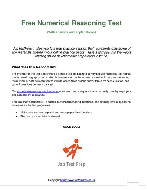 Free Numerical Reasoning Test Questions Answers Free Numerical Reasoning Test With Answers