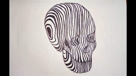 How To Draw Human Skull In Optical Illusion Youtube