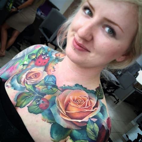 Details More Than 80 Rose Chest Tattoos For Females Super Hot Thtantai2