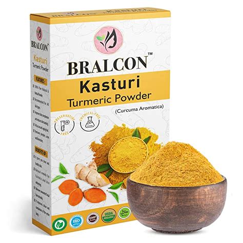 BRALCON Organic Kasturi Haldi Powder 100g Curcuma Aromatica Kasturi