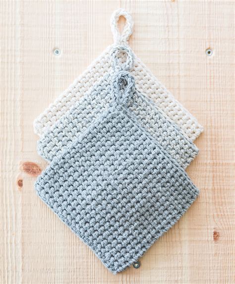 crochet potholders free pattern and video tutorial