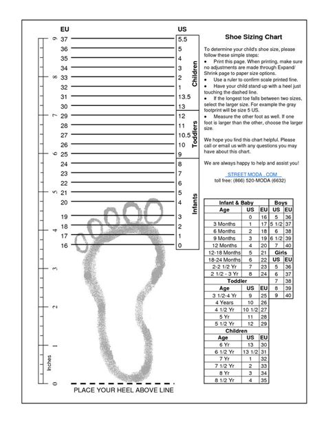 How to measure baby shoe size clarks. kids printable shoes size chart by measurement and age ...