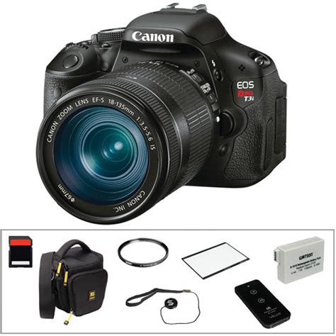 Canon Eos Rebel T3i Dslr Camera Essential Kit With Ef S 18 135mm