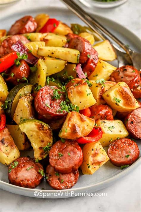 Roasted Sausage And Potatoes Budget Friendly Spend With Pennies