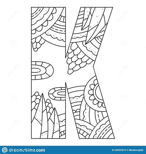 Alphabet Coloring Page Capital Letter Vector Illustration Stock