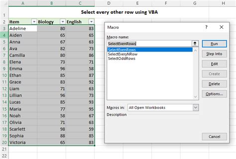 How To Select Every Other Or Every Nth Row In Excel
