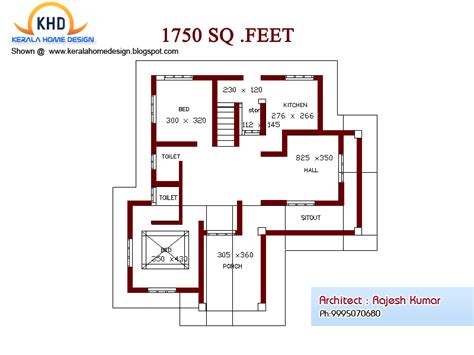 House plans 1500 to 1800 luxury 1600 sq ft house plans indian style. Home plan and elevation - 1750 Sq. Ft - Kerala home design ...