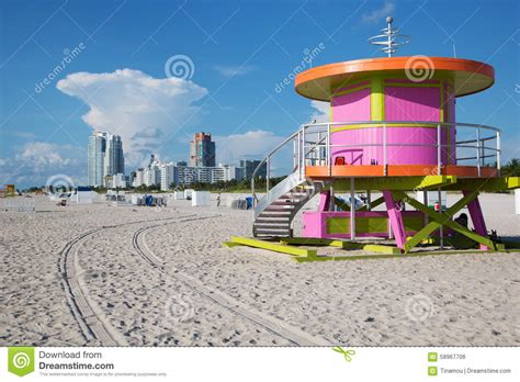 Strange Lifeguard Hut In Miami Beach Stock Photo Image Of Sand