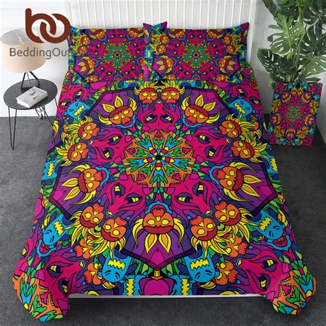 Beddingoutlet Psychedelic Bed Cover With Pillowcase S Hippie Bedding